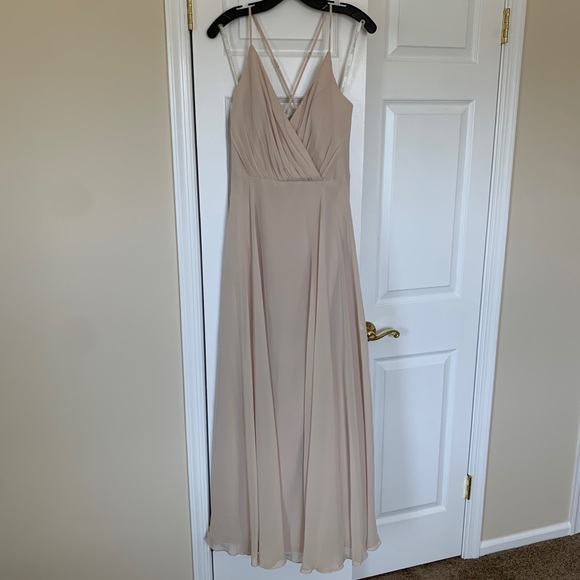Spaghetti Strap Full Skirt Bridesmaid Dress - Picture 2 of 9